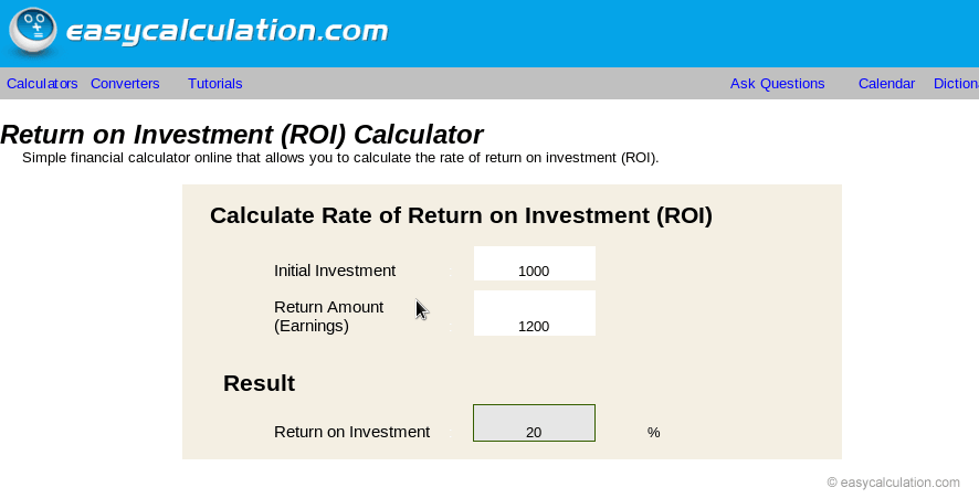 Roi calculator excel free download 2017